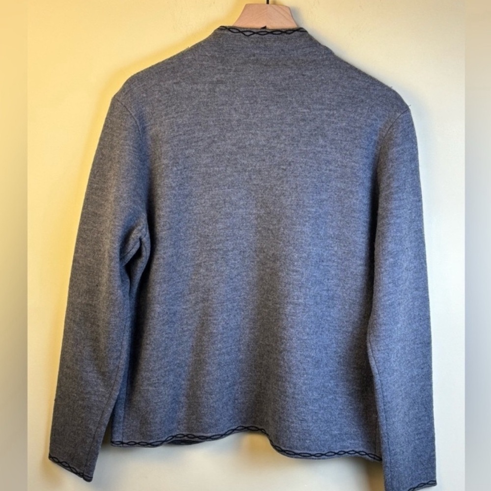 Talbots Dark Grey Knit Wool Sweater -Large - Picture 2 of 5